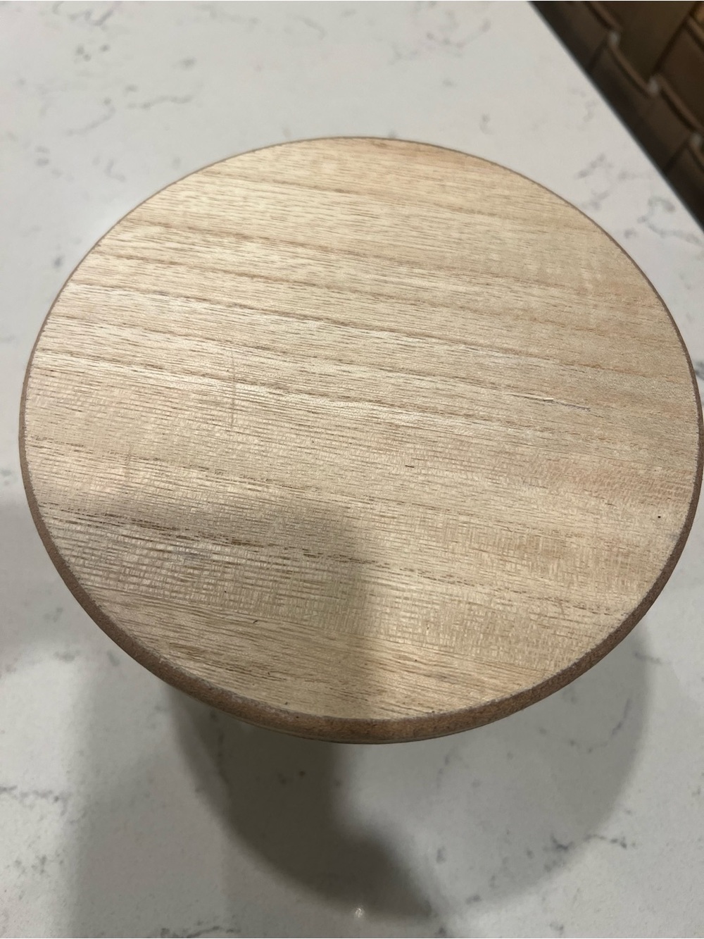 Wood Round Display Riser with White Tipped Legs - Picture 4 of 5